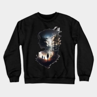 shadow girl in scenery Crewneck Sweatshirt